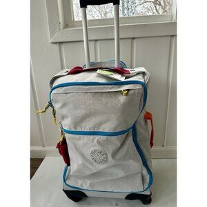 Kipling Darcey Small Rolling Luggage 4 Wheels Spinner Travel Suitcase Gray *READ